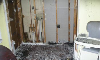Water damaged closet